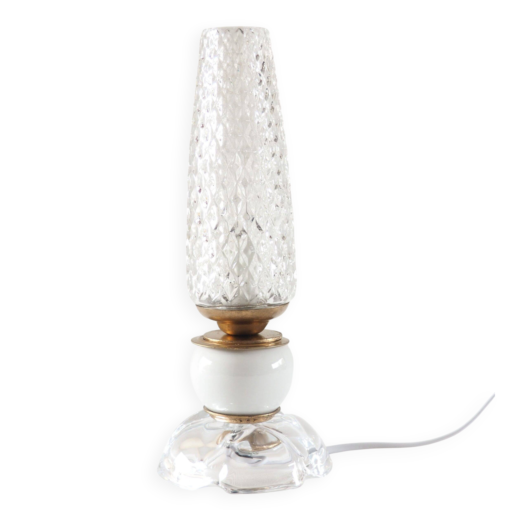 Ceramic and glass flute lamp