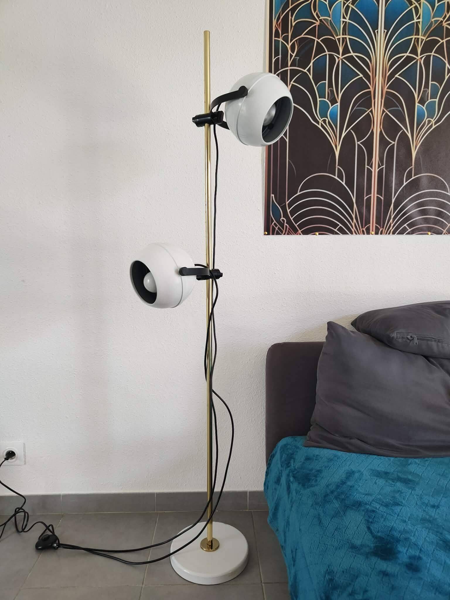 1970s vintage floor lamp eyes ball