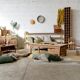 Dark rattan coffee table