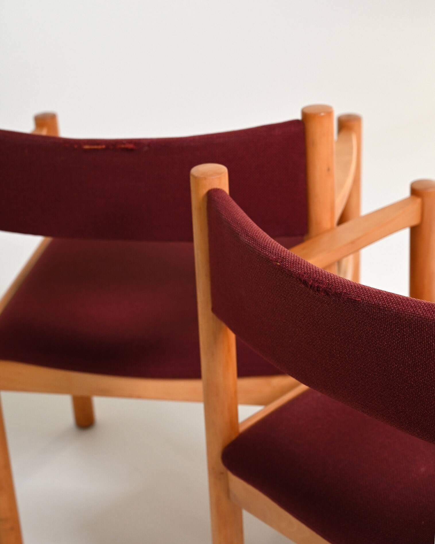 Set of 4 beech armchairs, Denmark, 1960s