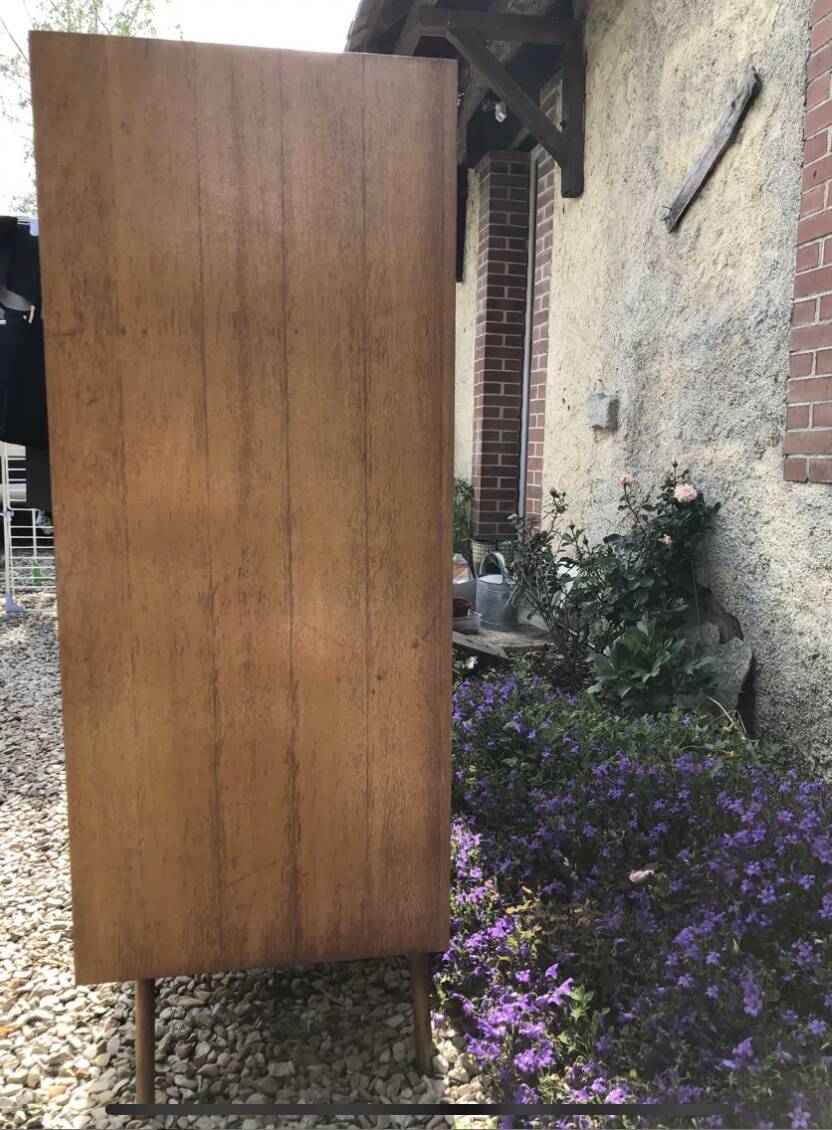 Commode bois et rotin 1/2 armoire