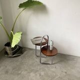 Bauhaus art deco console table in wood and chrome