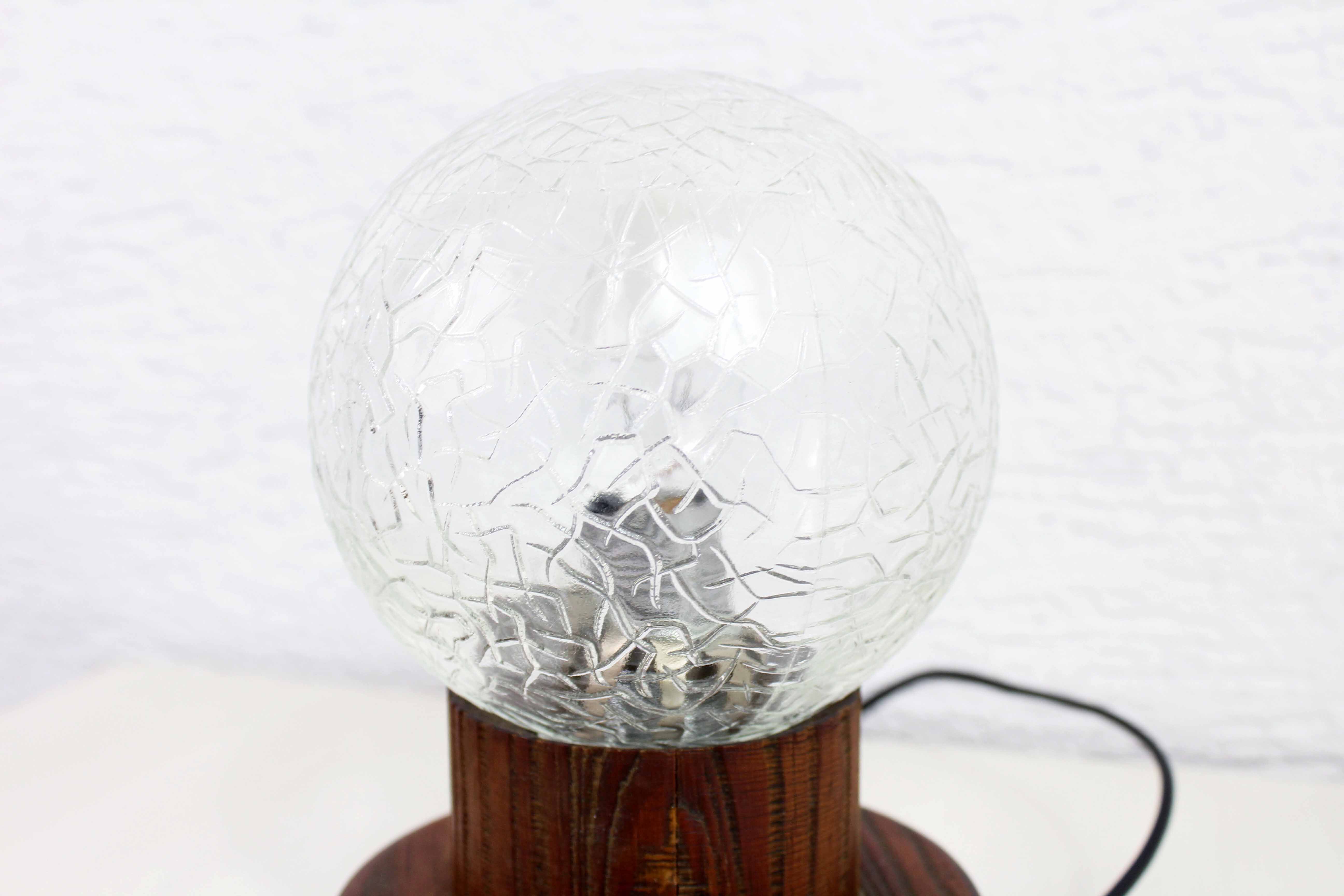 Table lamp in wood and glass