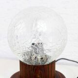 Table lamp in wood and glass