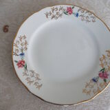 6 flat flowered plates