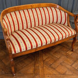 Blond mahogany sofa XXth décor gooseneck with butts