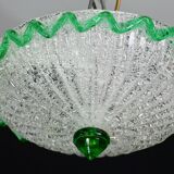 Charming Italian green Murano glass ceiling fixture, Murano, 1970