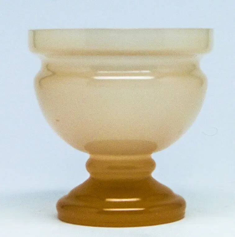 Vase, mid-century modern, beige glass, Poland, 1970s