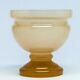 Vase, mid-century modern, beige glass, Poland, 1970s