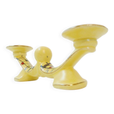 Ceramic candlestick with typical vintage patterns from the 1950s.