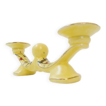 Bougeoir céramique motifs typiques vintage design années 50