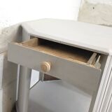 Art Deco side table repainted in "stormy" grey white