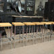 Lot of 6 old bar top stools 1970