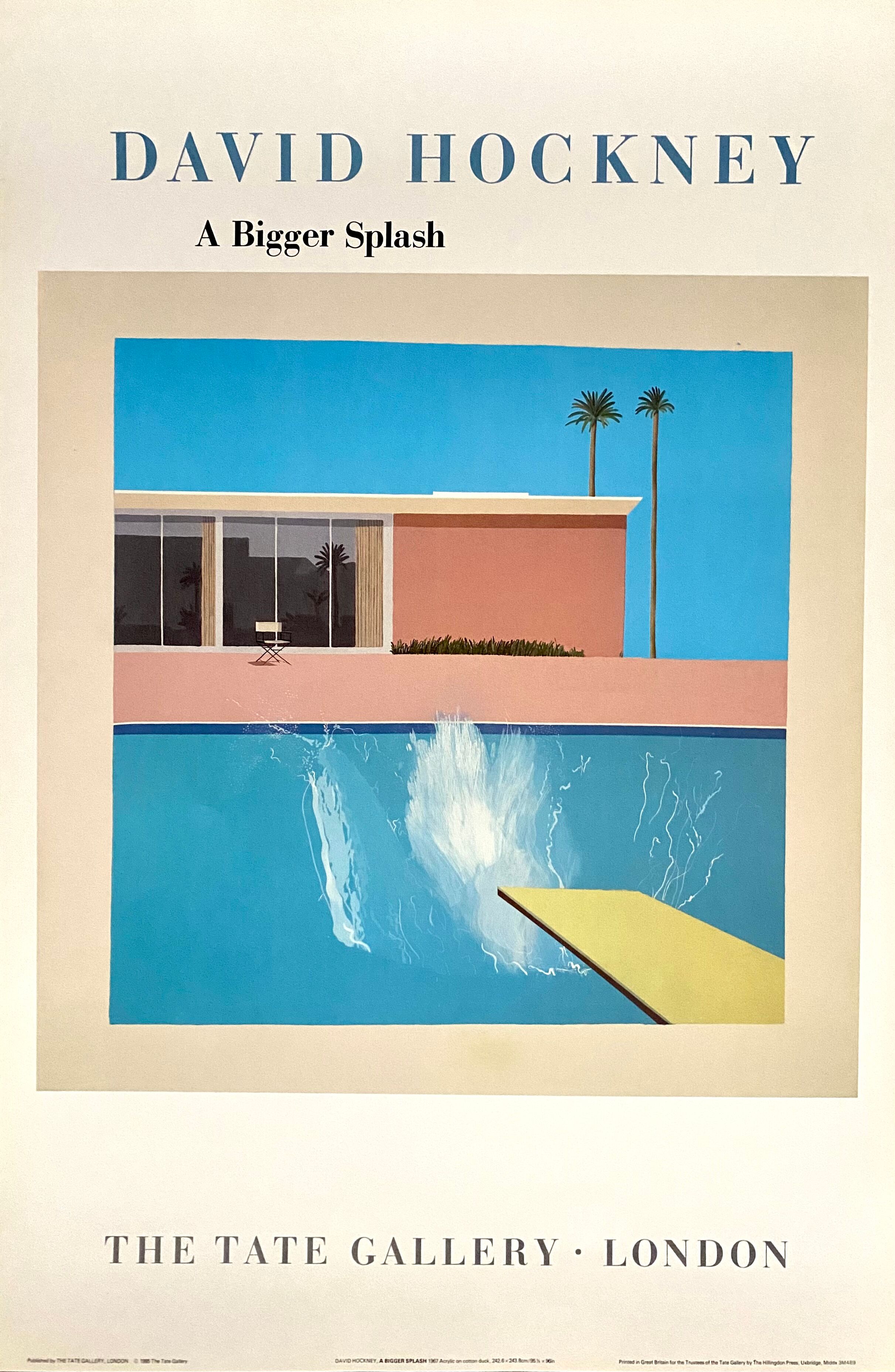 Affiche d'exposition David Hockney - A Bigger Splash - The Tate Gallery - 1985