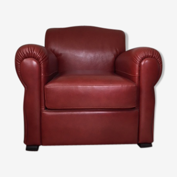 Leather club armchair