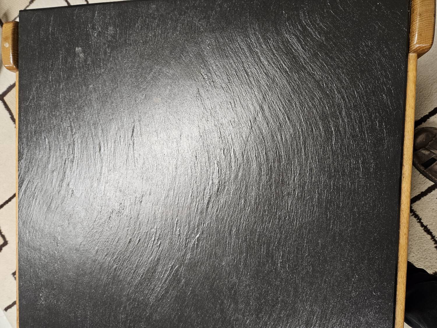Vintage coffee table 1970" slate wood