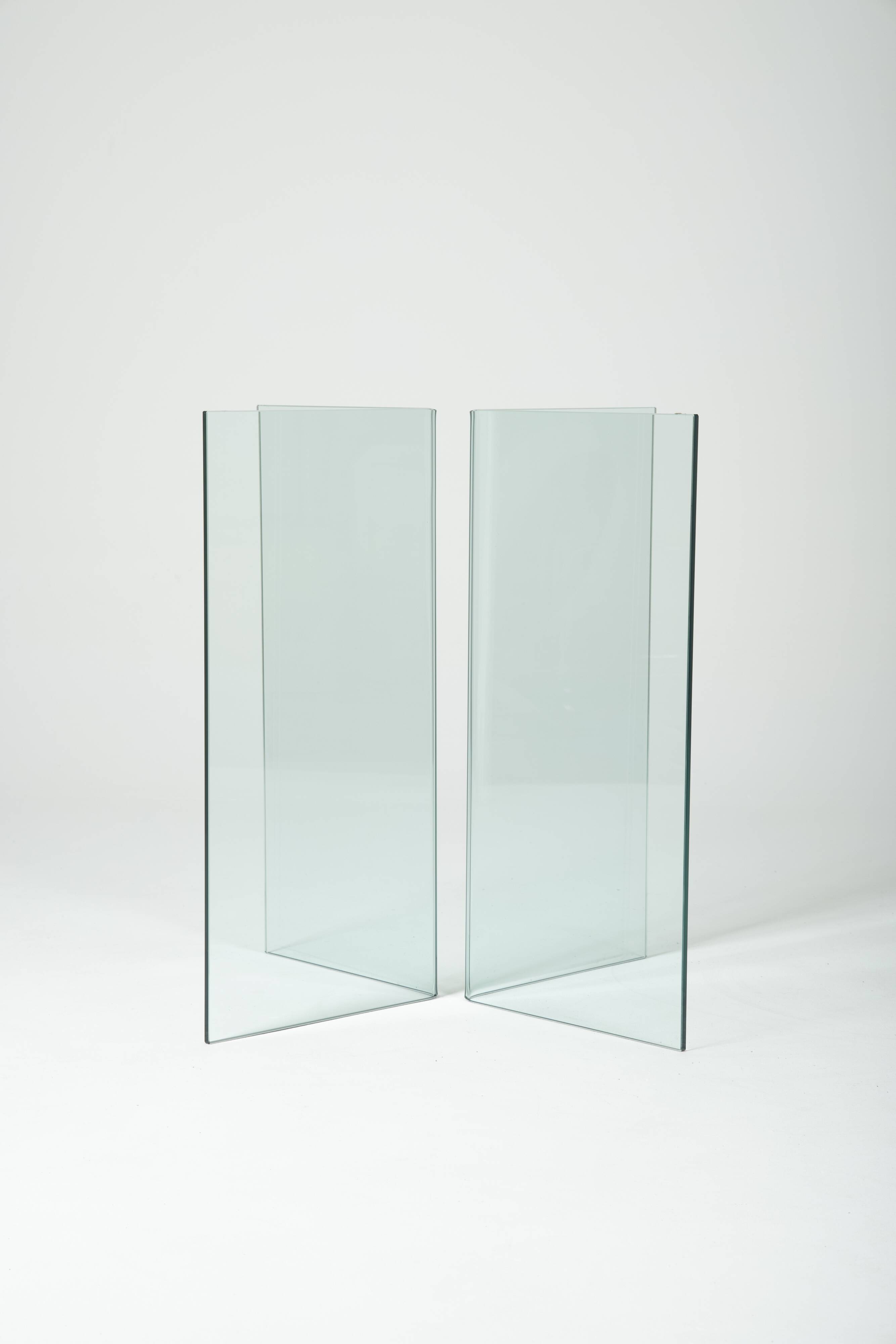 Round glass dining table, 1980s