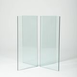 Round glass dining table, 1980s