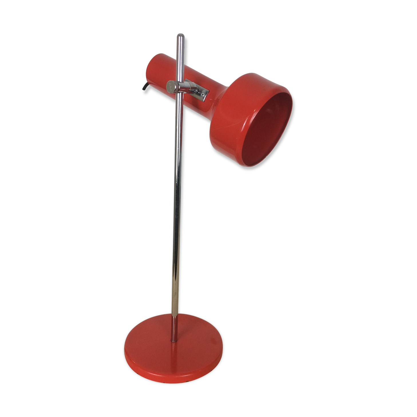 Stralux red metal desk lamp 1960