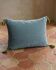Silk velvet cushion with pom poms | Light blue Sifnos