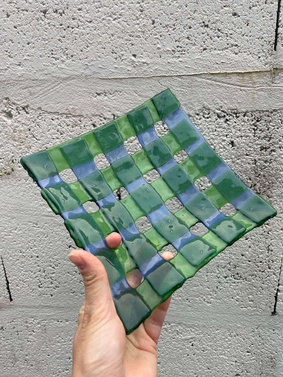 Coupelle à bijoux en verre soufflé bouche tressée de Murano