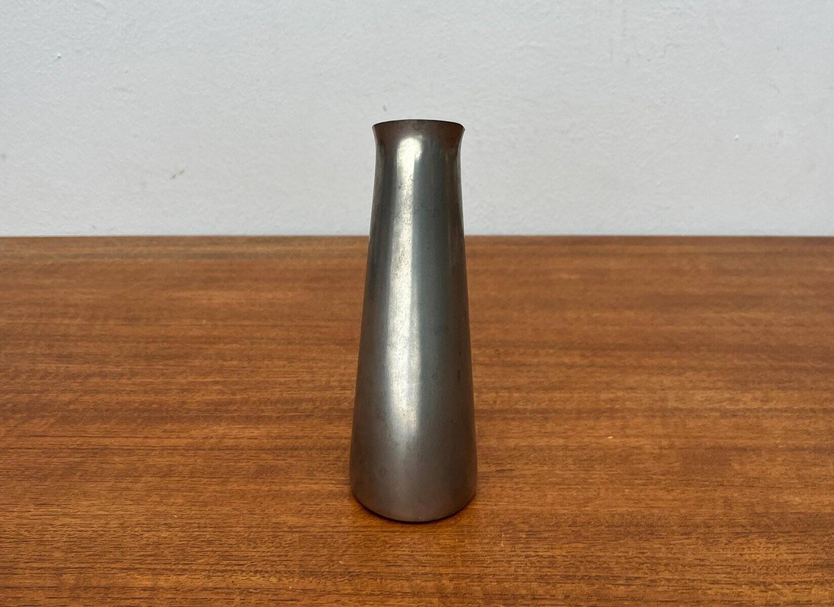 Mid-Century Pewter Carafe Vase with Teak Handle by K.M.D. Tiel Royal Holland Pewter, 1960s