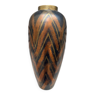 Large Art Deco vase 1930s dinanderie