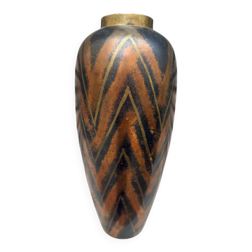 Grand vase Art Deco 1930 dinanderie