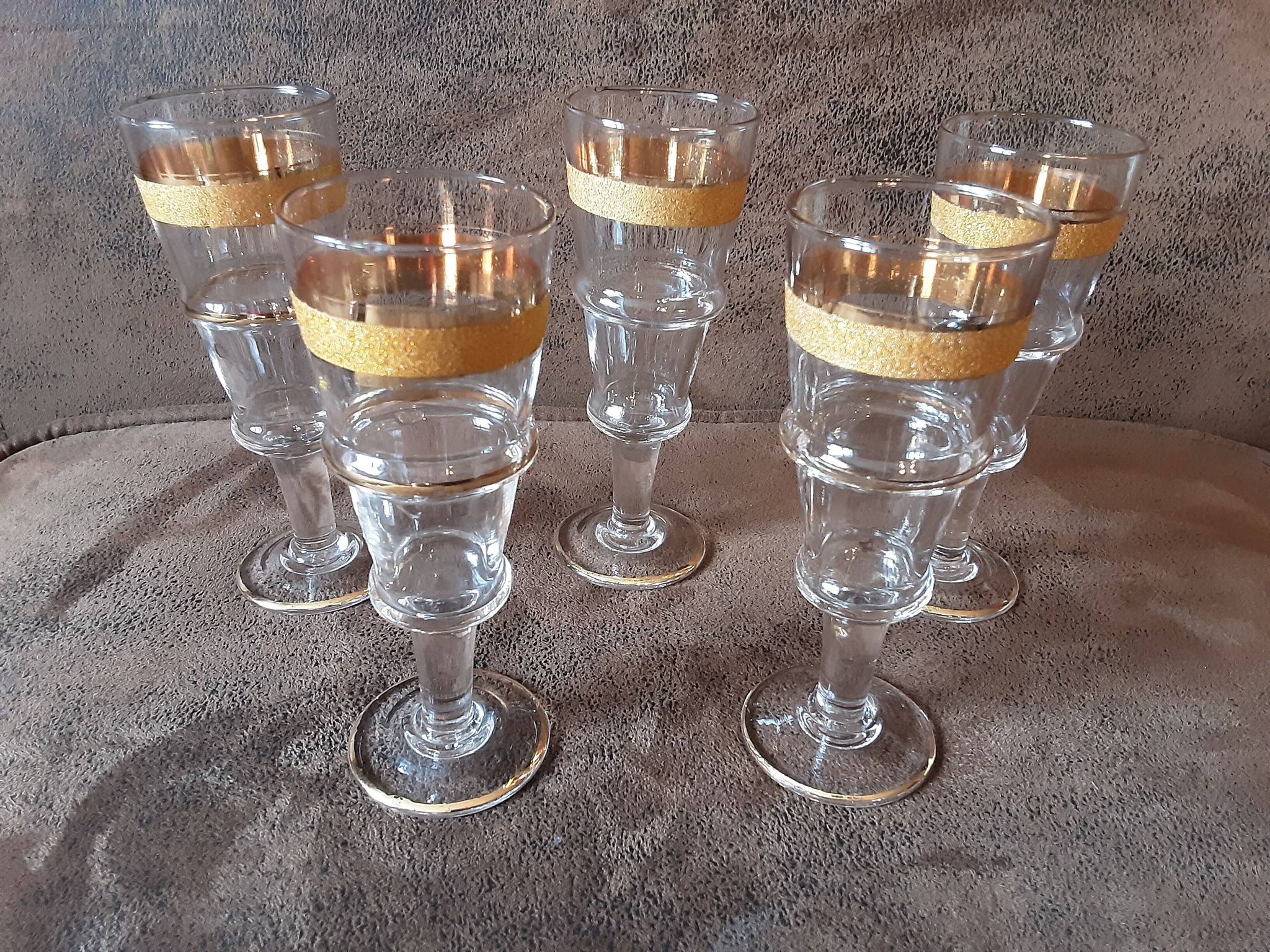 Set of 5 vintage digestive glasses