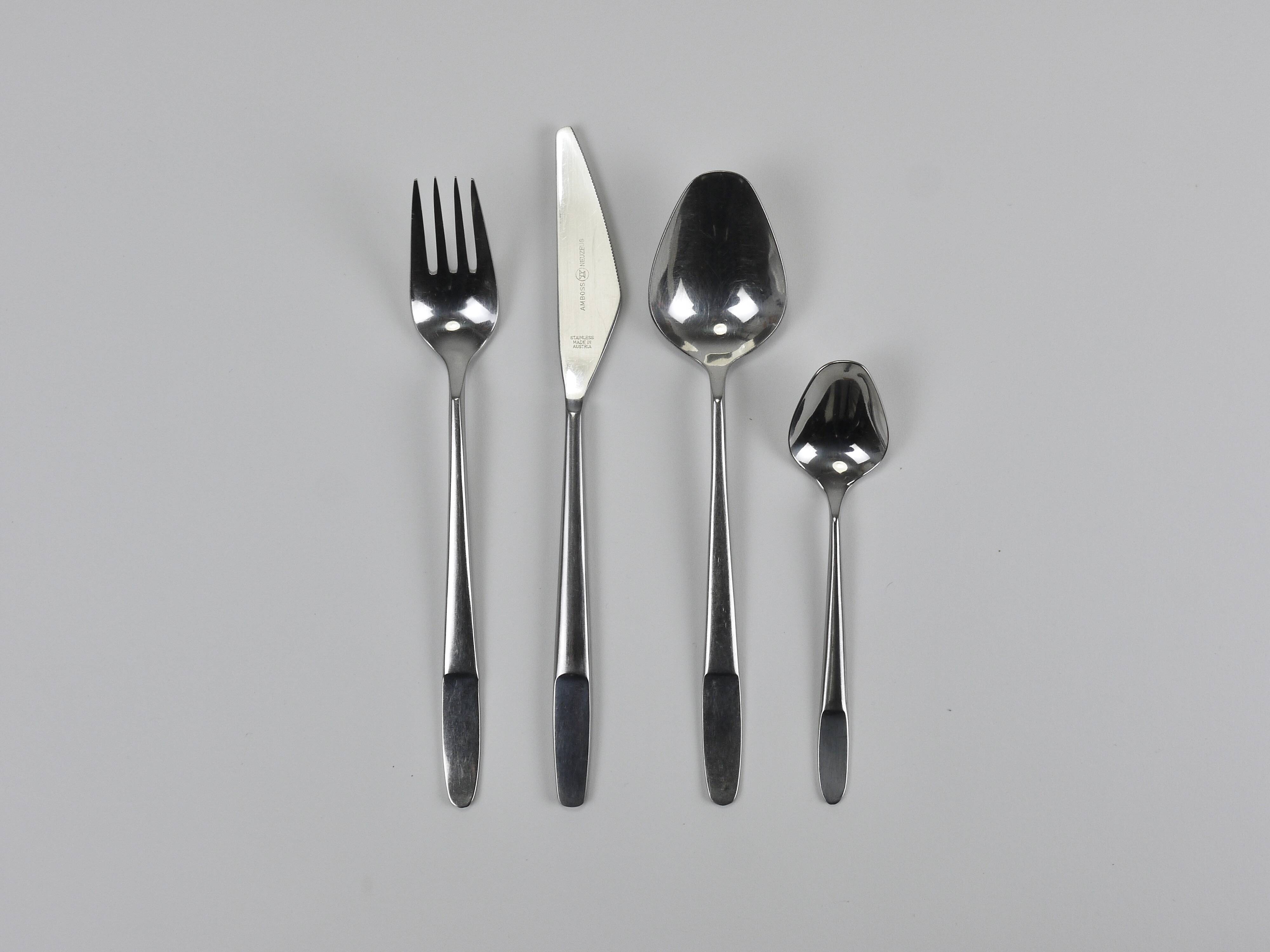 Helmut Alder Amboss Austria 2070 Flatware Cutlery for Six Persons, 1960s
