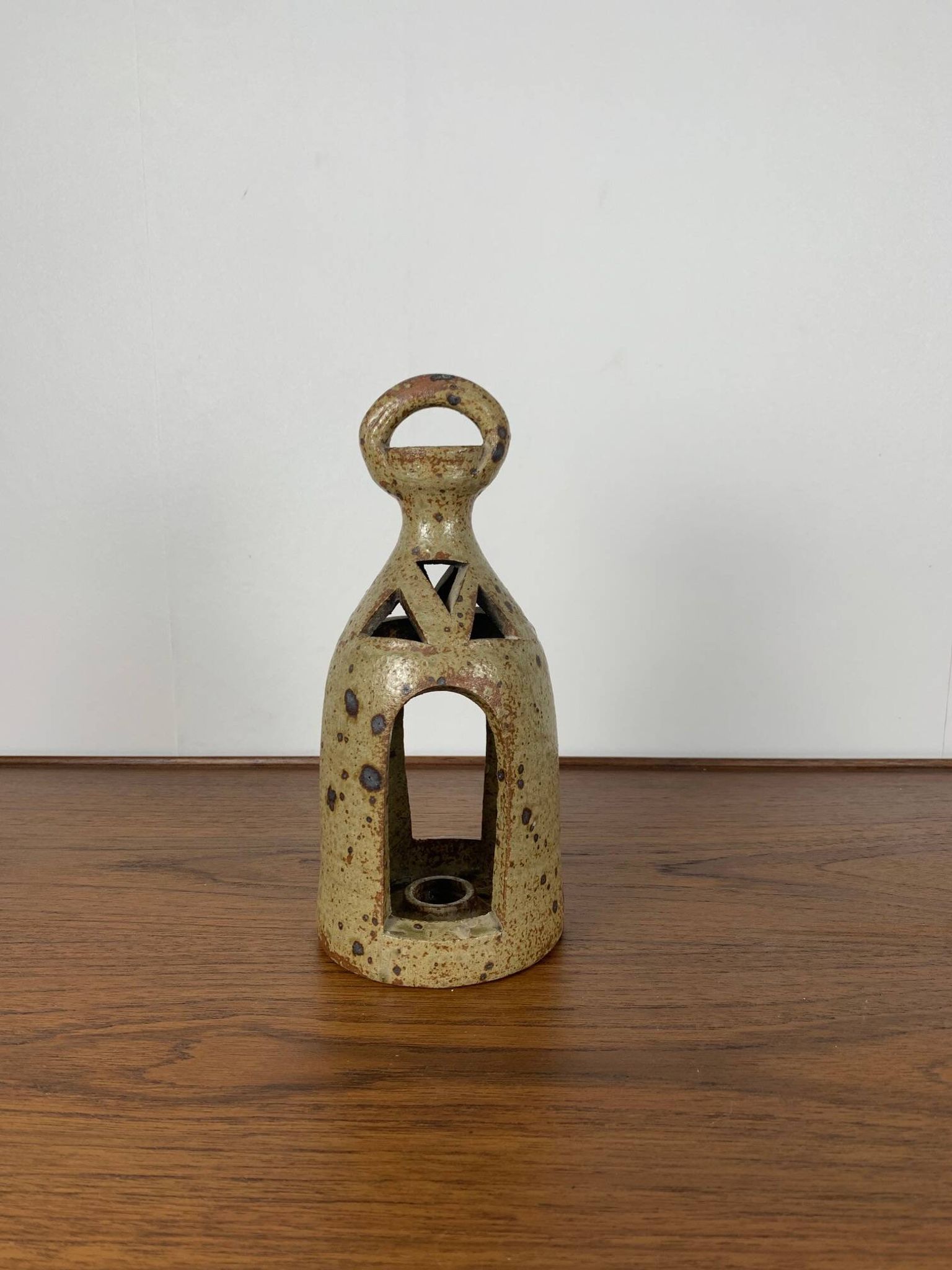 Lanterne vintage en grès pyrité dans le style de G. Baudat