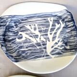 9 different enameled lava plates, 50s/60s signed gd orlat