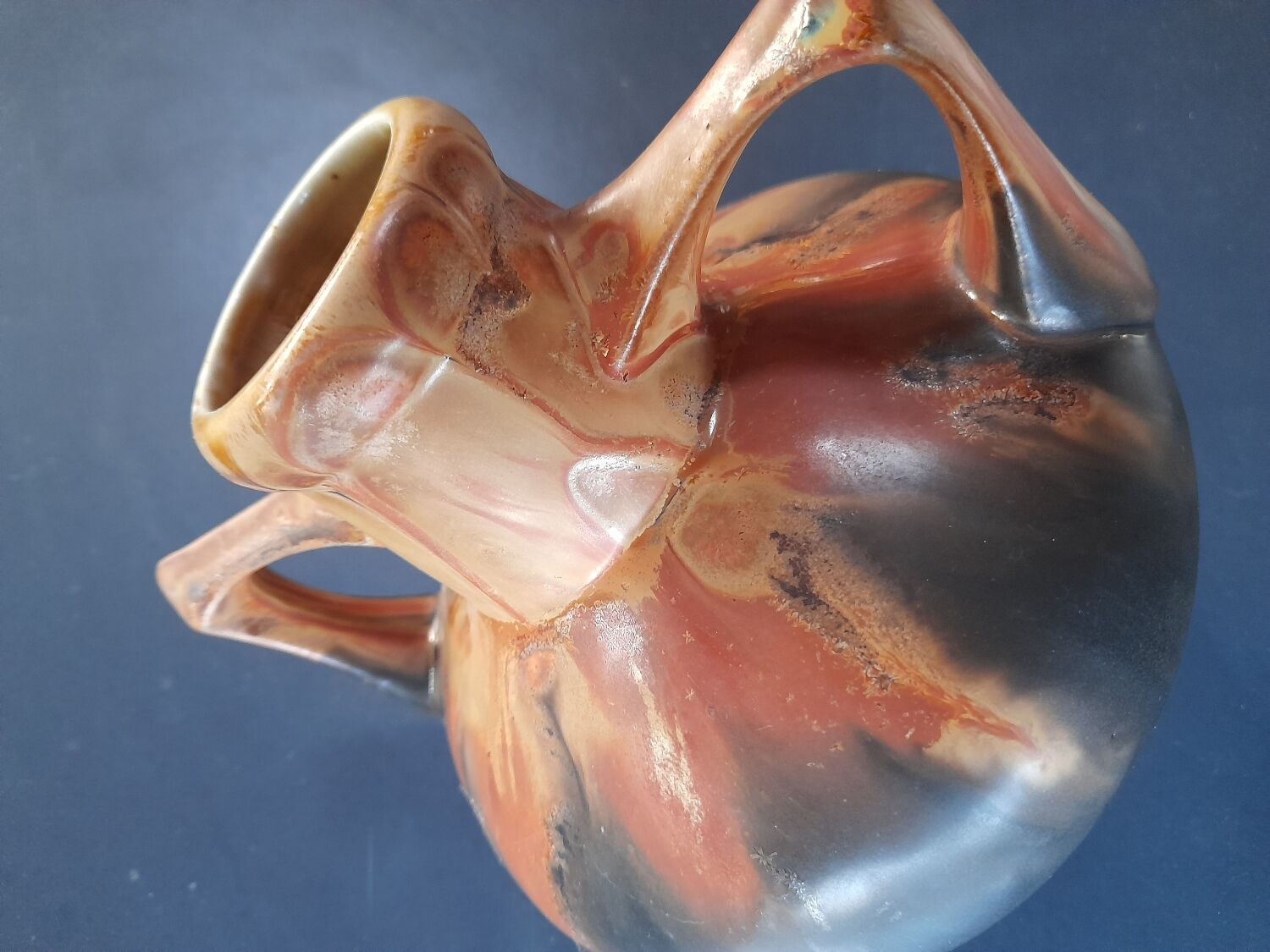 Art Deco stoneware vase signed