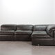 Durlet 'Jeep' Modular Sofa in Anthracite Grey Leather, Belgium 1970s