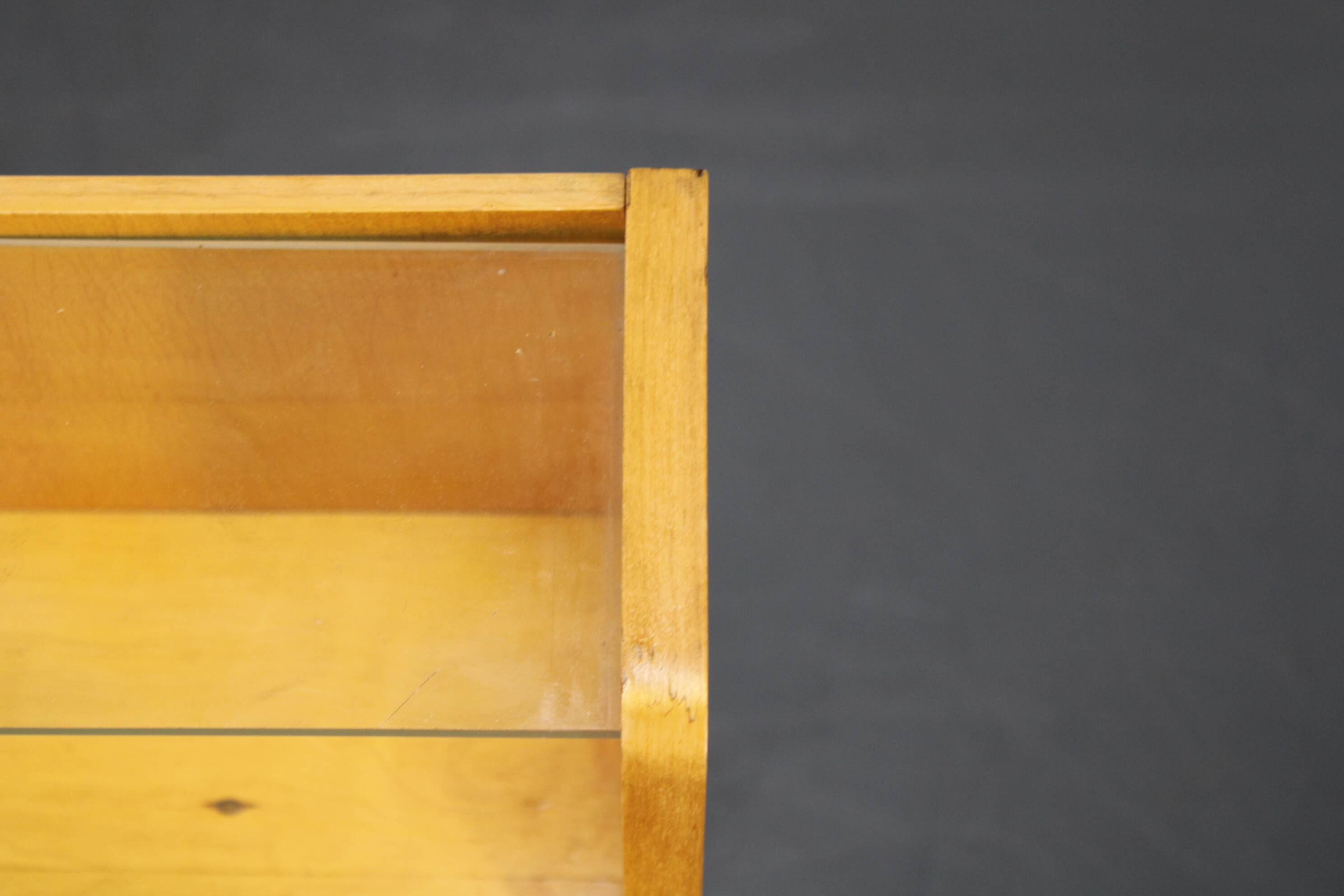 1960s Set of Night Stands and Chest of Drawers with Glass Shelf ,Czechoslov