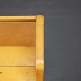 Ensemble de tables de chevet et commode avec étagère en verre des années 1960, Tchécoslovaquie