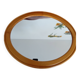 Oval mirror in light oak