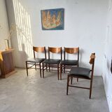 Set of 4 Italian chairs by Gianfranco Frattini.