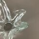 Large French Floral Crystal Glass Shell Bowl by Art Vannes, France, 1970s