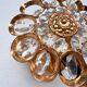 Brass and crystal art deco wall lamp attributed to palwa, 1960s