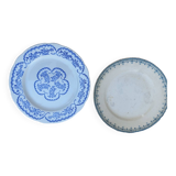 Two mismatched old plates
