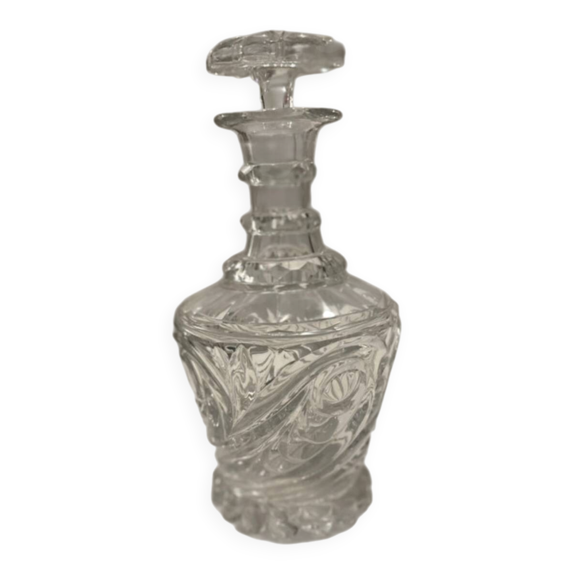 Moulded crystal carafe - Antique - Perfect condition - Height 24 cm