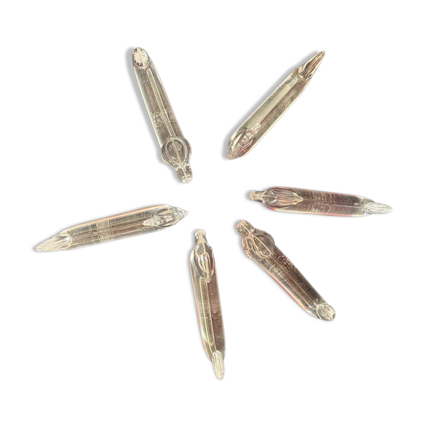Set of 6 crystal knife rests Cristallerie Vannes