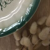 Pair of green floral plates
