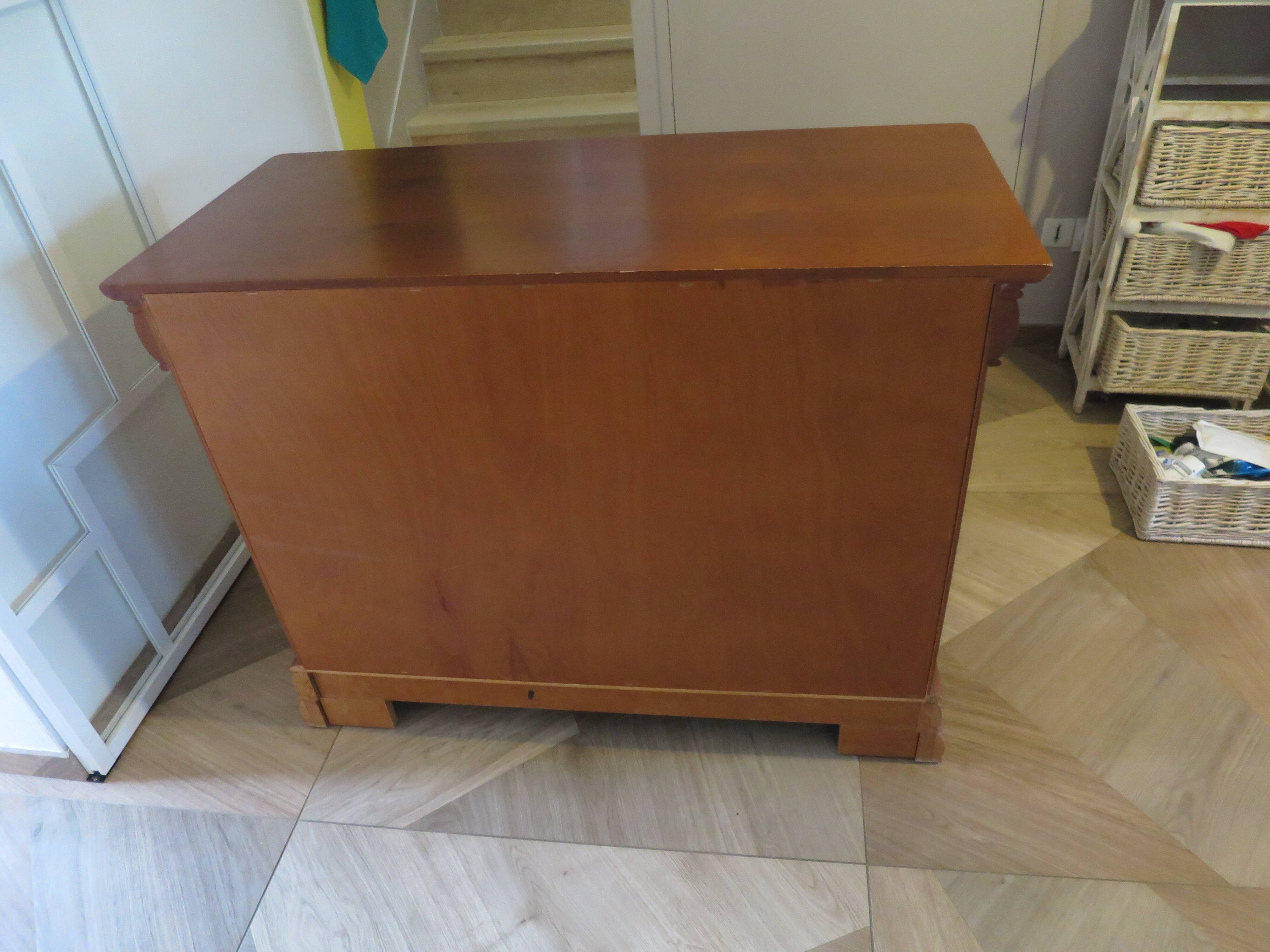 Chest of drawers in solid cherry wood with a curved top - Louis Philippe style - 4 drawers