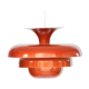 Layered metal pendant light with candy apple lacquer, Sweden 1970s