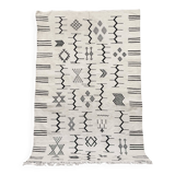 Berber kilim rug • Modern black and white