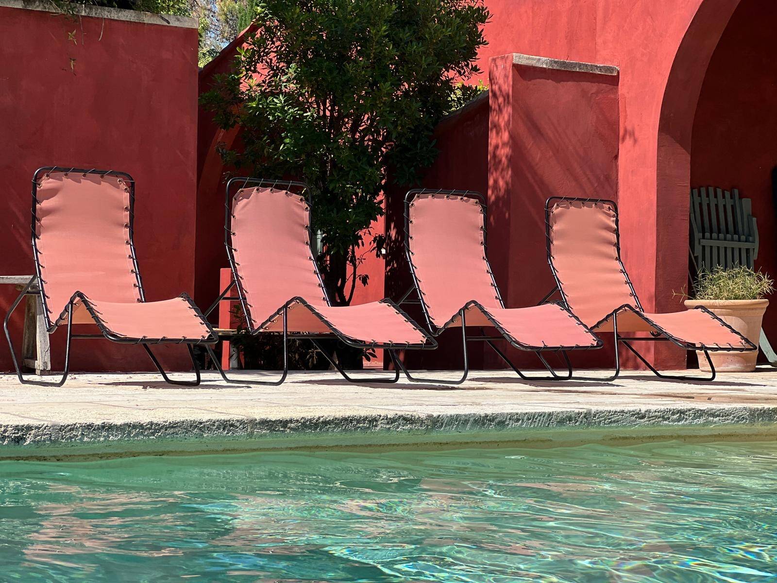 4 chaises longue "Barwa" de J.Waldheim et E.Bartolucci 1950