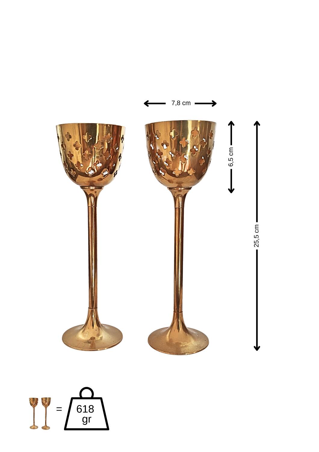 Bougeoirs en laiton danois du milieu du siècle (lot de 2)