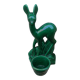 Vintage statue 50/60 Biche Lemanceau St Clément dark green ceramic